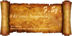 Fürszt Szabolcs névjegykártya