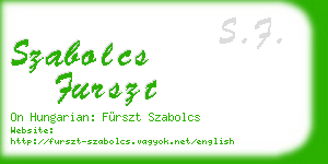 szabolcs furszt business card