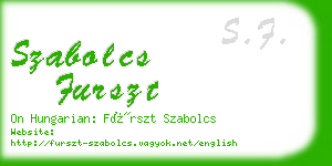 szabolcs furszt business card